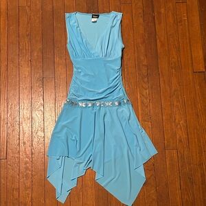 bebe Light Blue Asymmetrical Dress